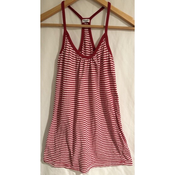 Vintage Y2K Splendid Boutique Red White Striped Tank Top XS EUC Boho Preppy 90s - Picture 1 of 8